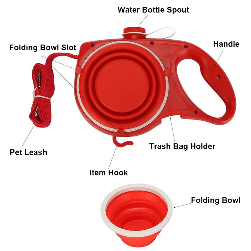 Aiitle Built-in Water Bottle 4 in 1 Dog Retractable Leash