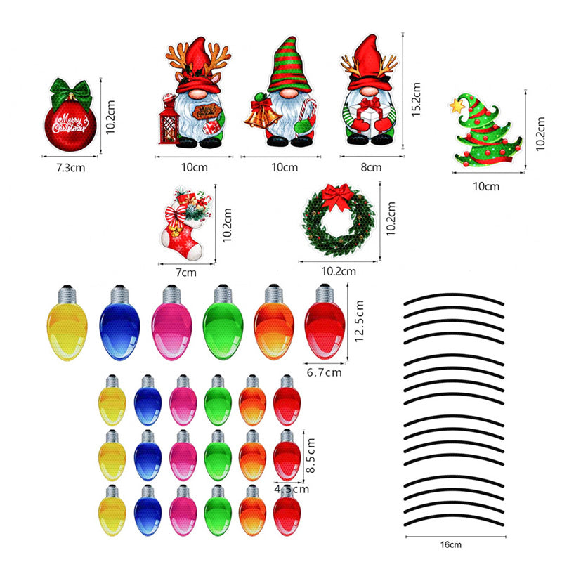 Aiitle Christmas Reflective Car Refrigerator Magnets Set
