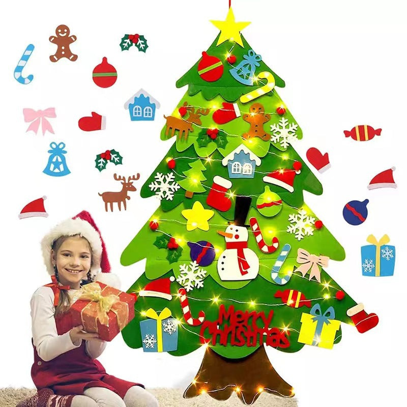 Aiitle DIY Christmas Felt Tree Set with LED Lights
