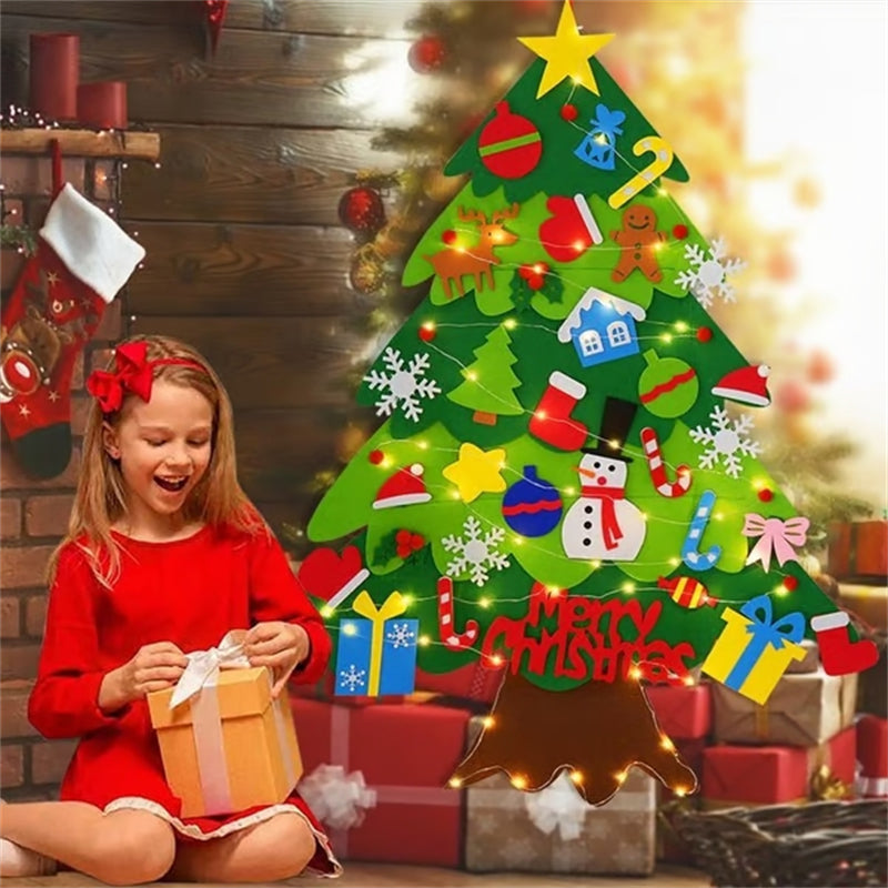 Aiitle DIY Christmas Felt Tree Set with LED Lights
