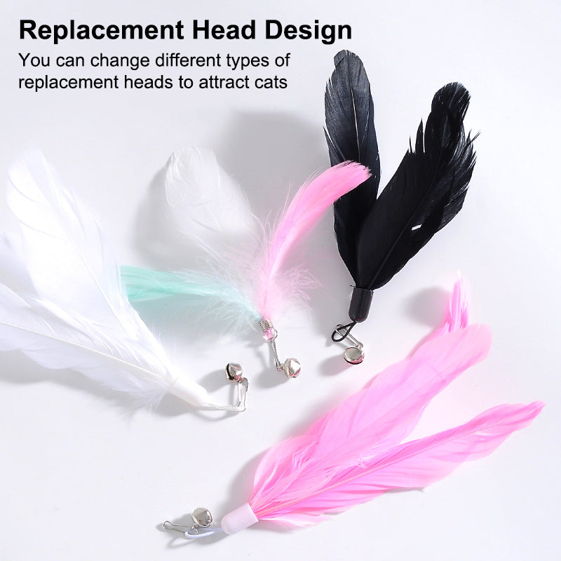 Aiitle Interactive Cat Teaser Feather Wand Toy with Suction Cup