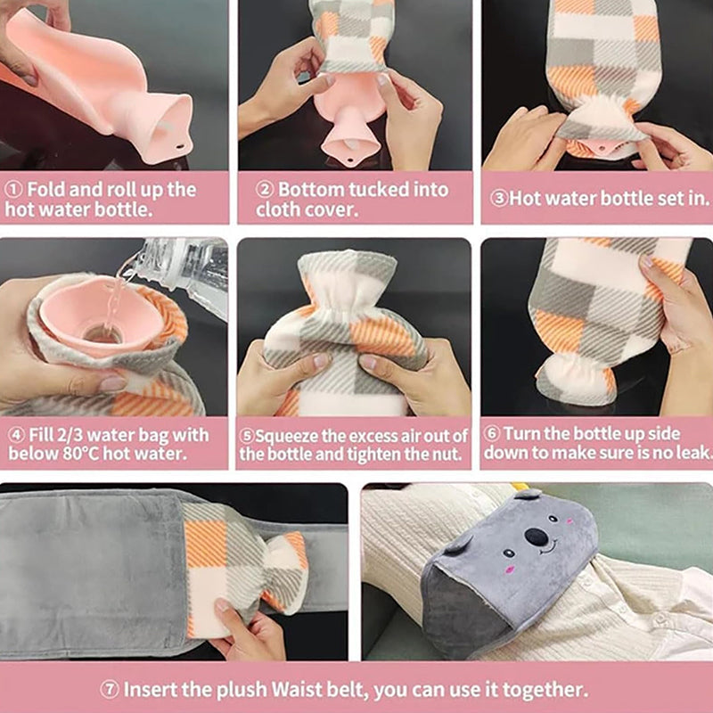 Aiitle Plush Hot Water Bottle Belt Set