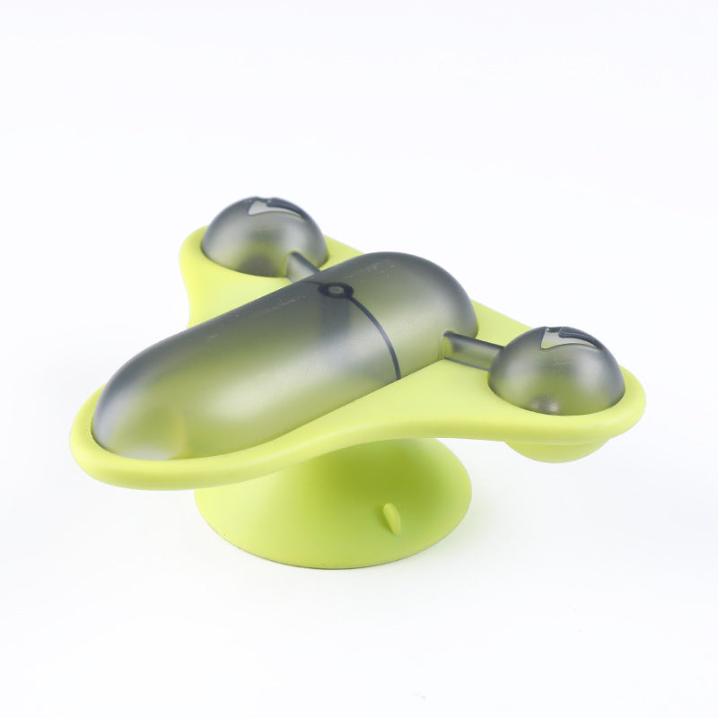 Aiitle Rotating Airplane Pet Food Dispenser Toy
