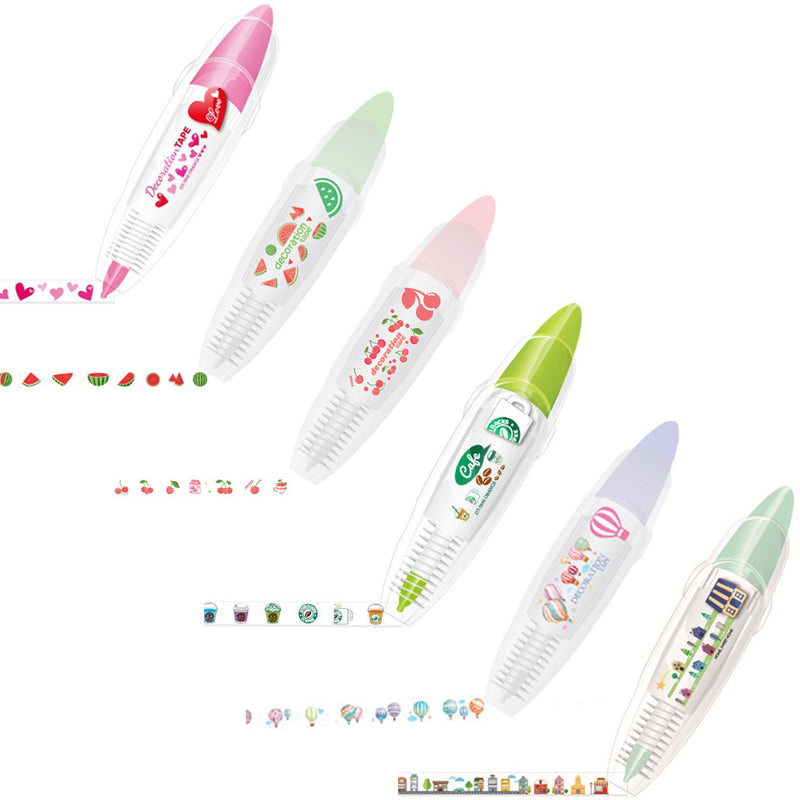 Aiitle DIY Cute Animals Press Tape Decorative Pen