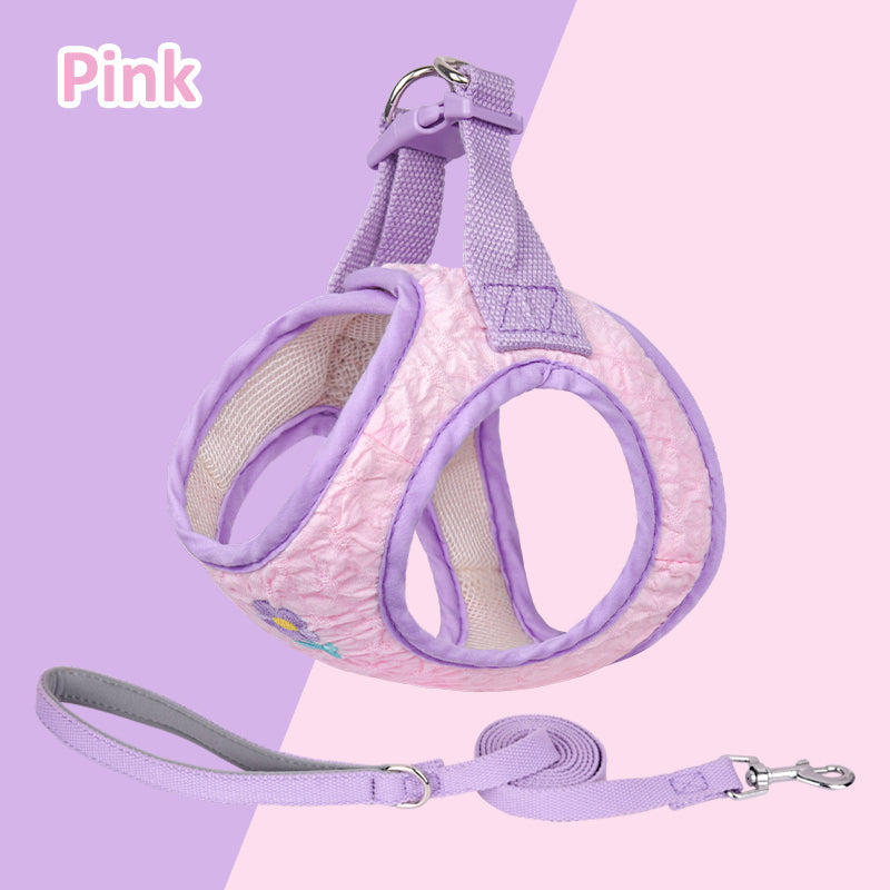 Aiitle Seersucker Flower Step in Dog Harness
