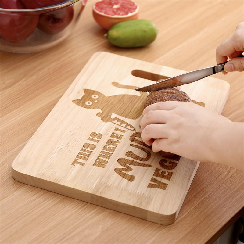 Aiitle Funny Black Cat Wooden Cutting Board