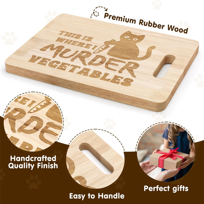 Aiitle Funny Black Cat Wooden Cutting Board