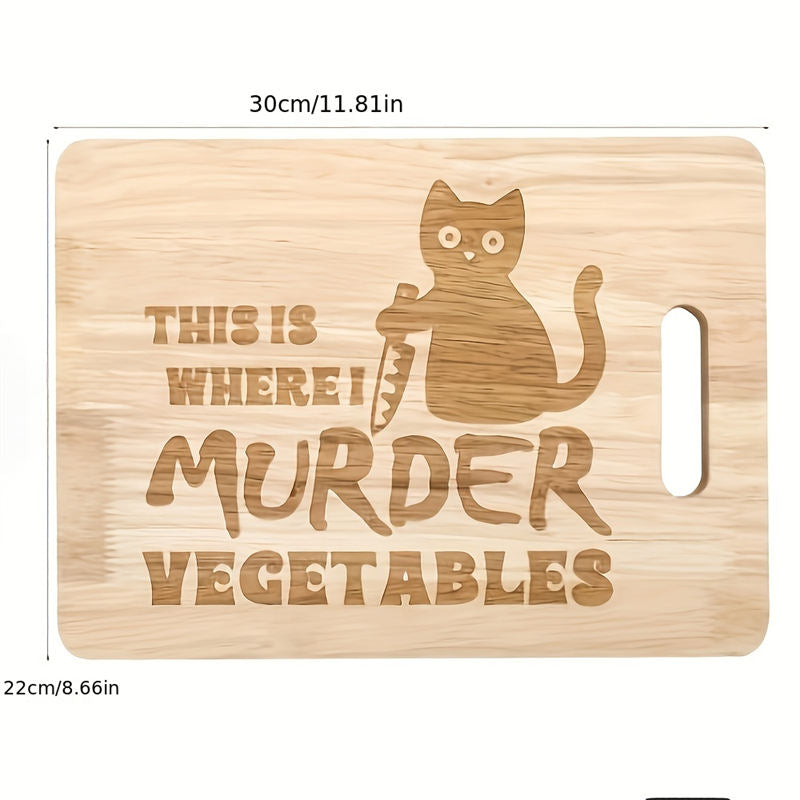 Aiitle Funny Black Cat Wooden Cutting Board