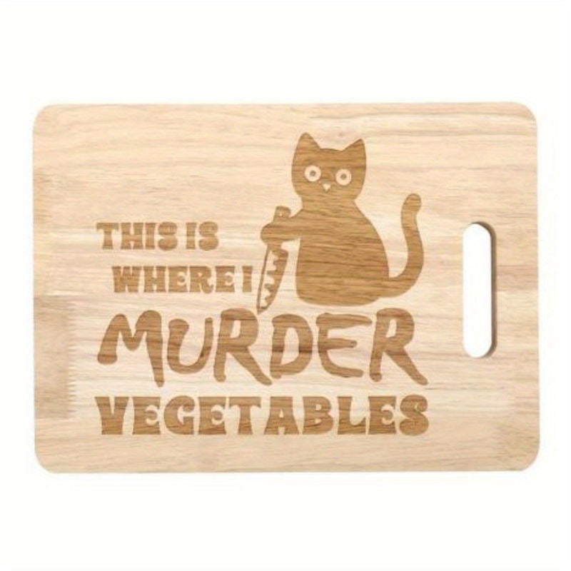 Aiitle Funny Black Cat Wooden Cutting Board