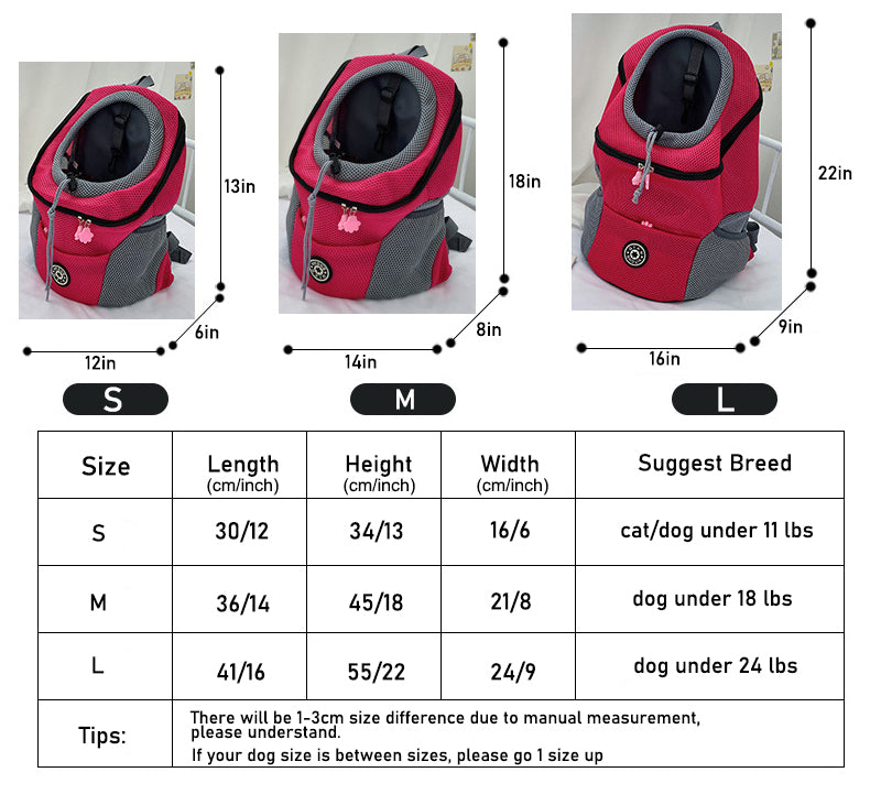 Aiitle Adjustable Mesh Outdoor Dog Backpack