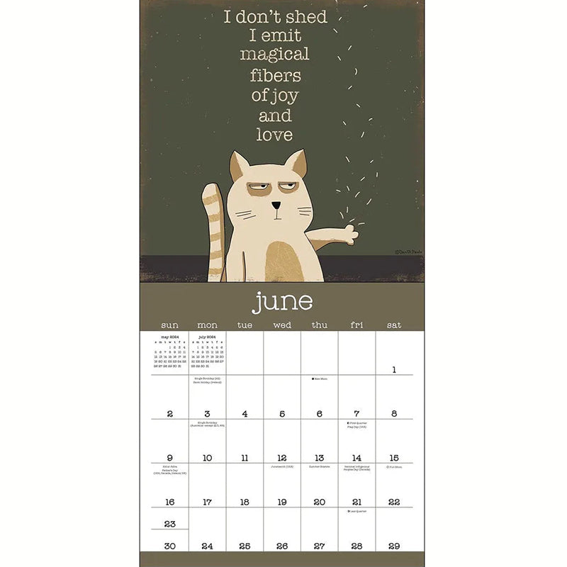 A Year of Snarky Cats 2024 Wall Calendar