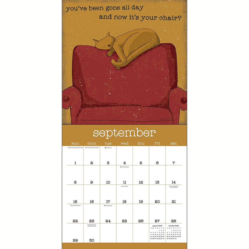 A Year of Snarky Cats 2024 Wall Calendar