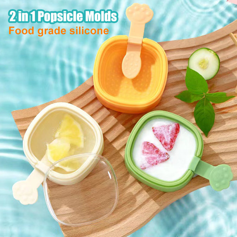 Aiitle 3 PCS Set Silicone Popsicle Molds