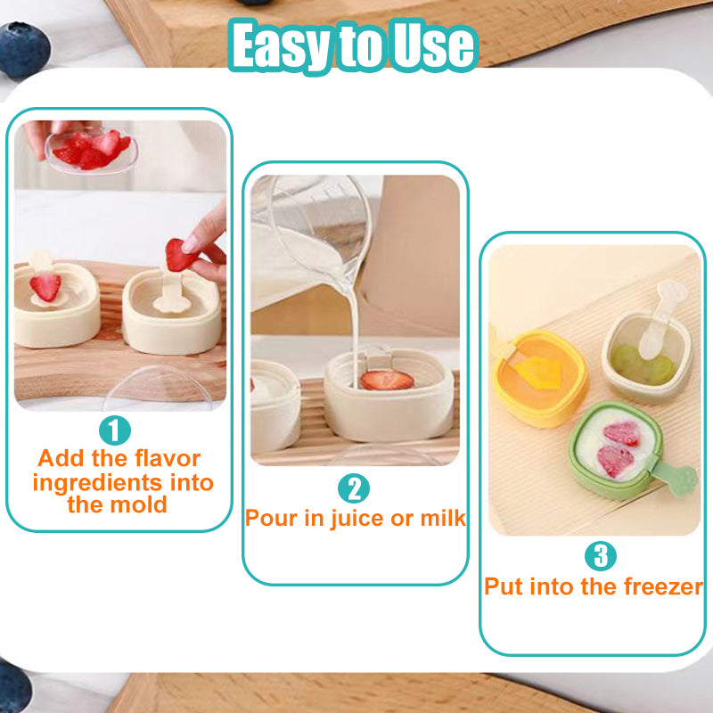 Aiitle 3 PCS Set Silicone Popsicle Molds