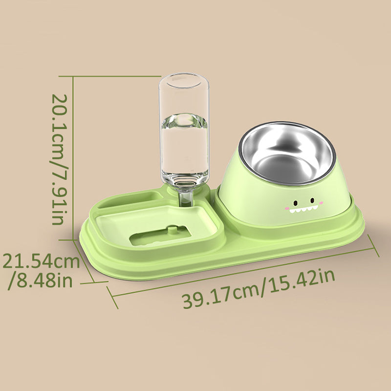 Aiitle 3 in 1 Pet Slow Feeder with Water Bottle Set