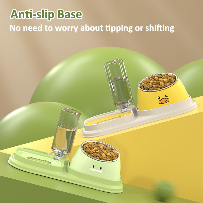 Aiitle 3 in 1 Pet Slow Feeder with Water Bottle Set