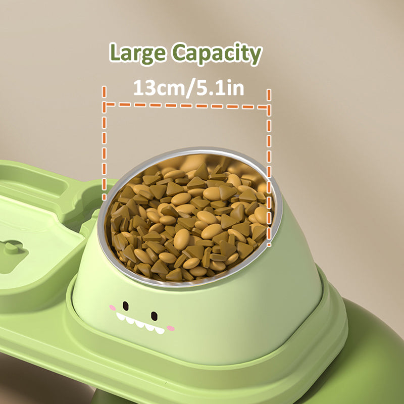 Aiitle 3 in 1 Pet Slow Feeder with Water Bottle Set