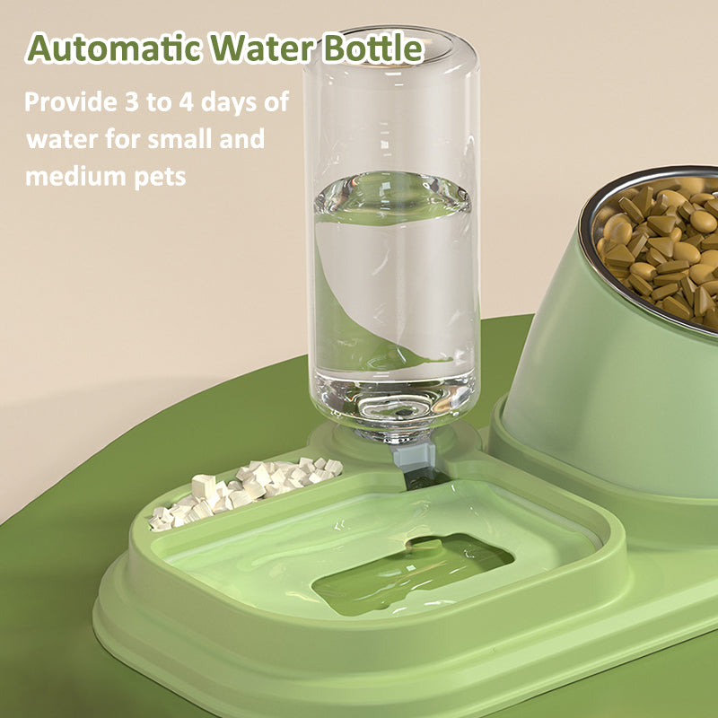 Aiitle 3 in 1 Pet Slow Feeder with Water Bottle Set