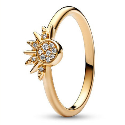 Aiitle 925 Sterling Silver Sun and Moon Ring