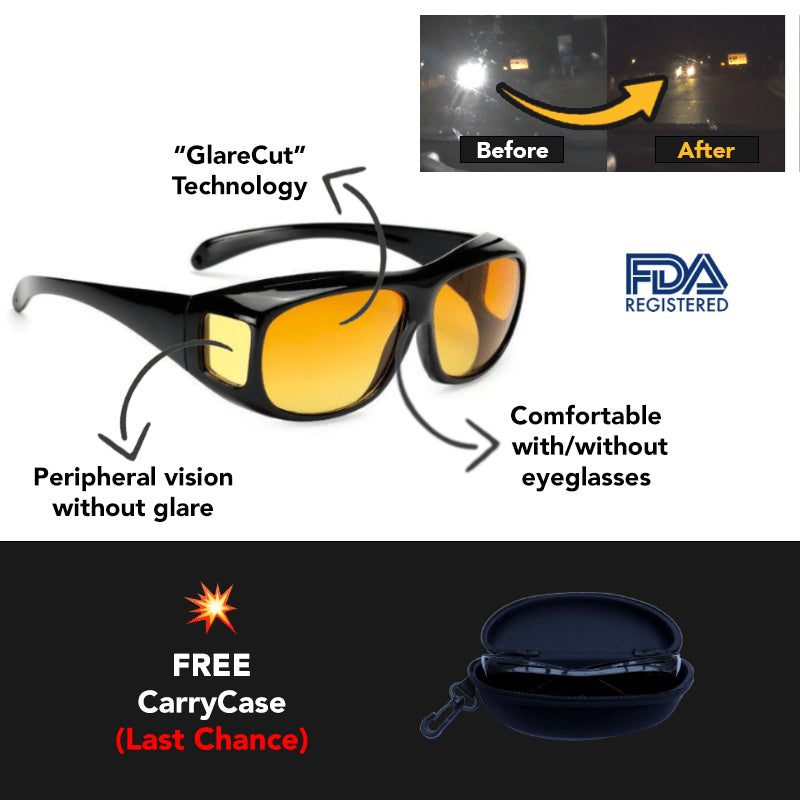 Aiitle Anti Glare Night Vision Glasses for Driving (with Free Carry Case)