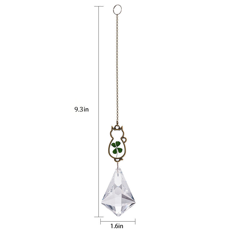 Aiitle Cat Suncatcher Ornament with Flower