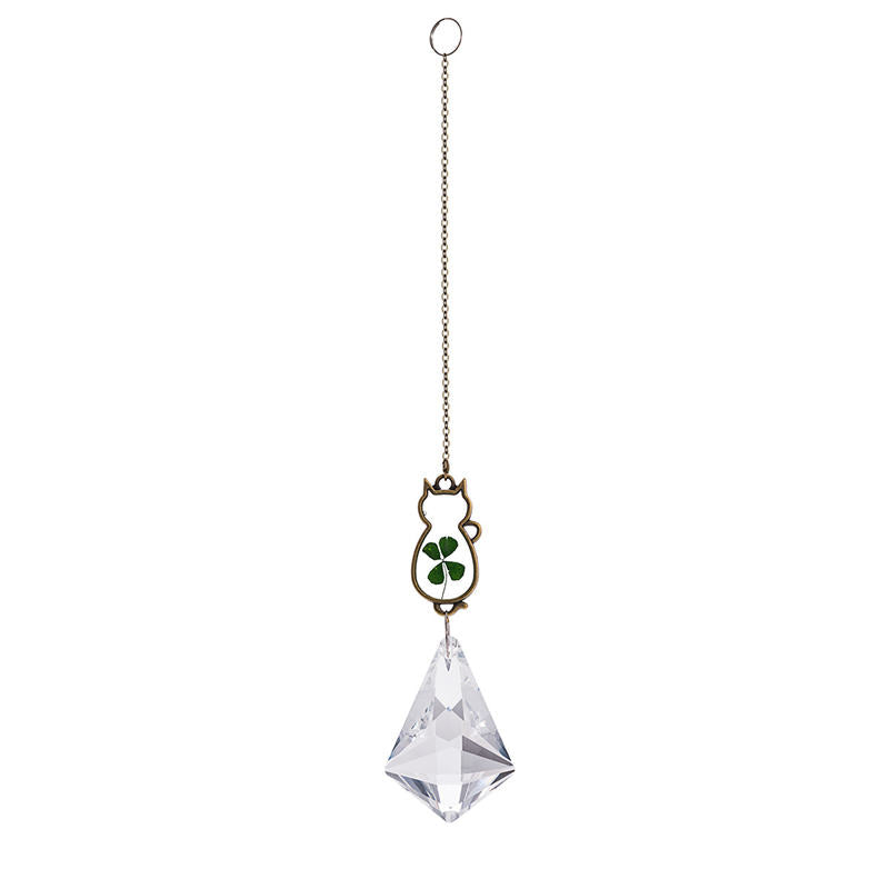 Aiitle Cat Suncatcher Ornament with Flower