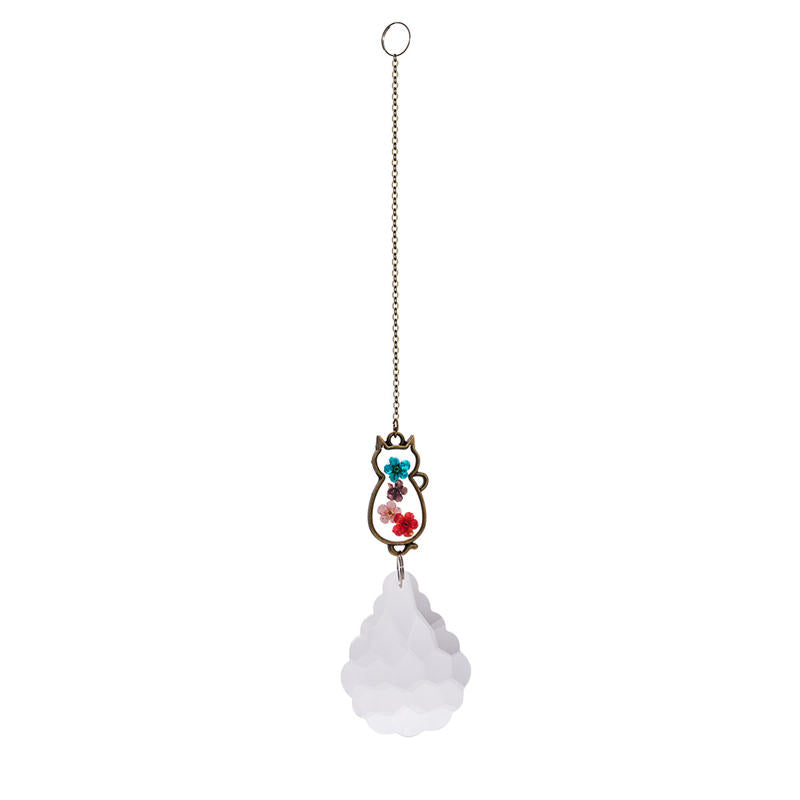 Aiitle Cat Suncatcher Ornament with Flower