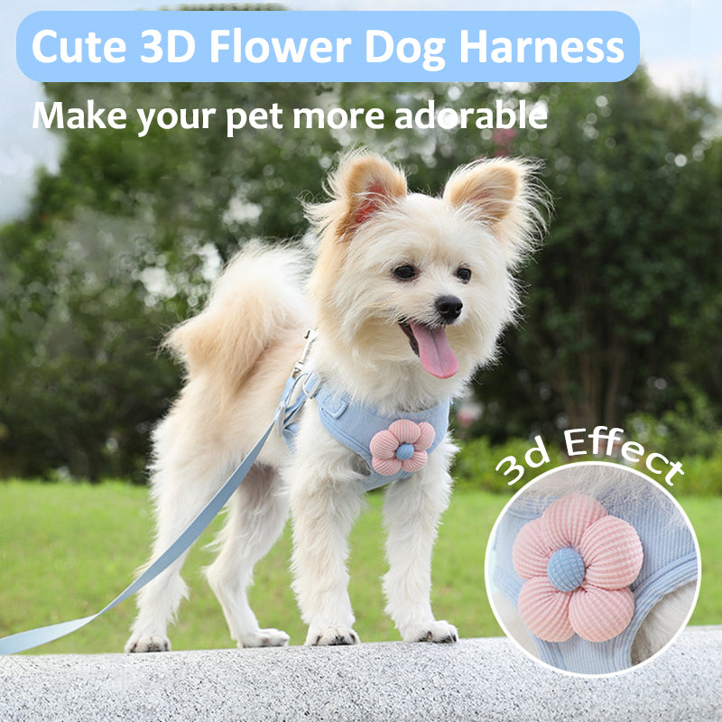 Aiitle Cute 3D Flower Breathable Dog Harness