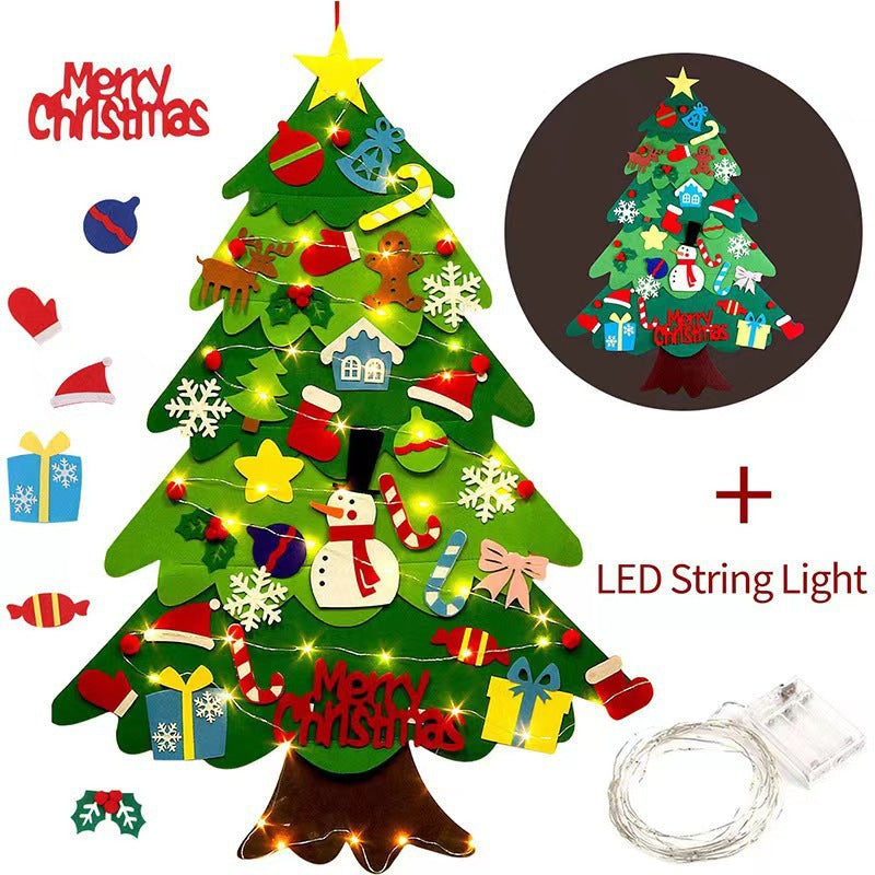 Aiitle DIY Christmas Felt Tree Set with LED Lights