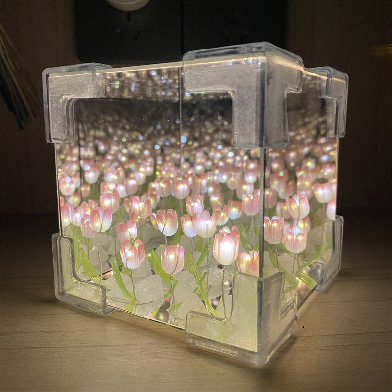 Aiitle DIY Tulip Magic Cube Mirror Night Light