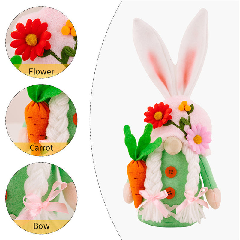 Aiitle Easter Floral Bunny Gnomes Decor