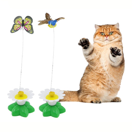 Aiitle Electric Rotating Bird & Butterfly Teasing Cat Toy