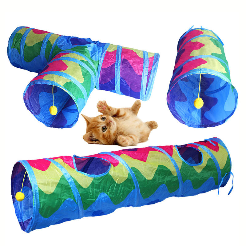 Aiitle Foldable Rainbow Cat Tunnel Toy