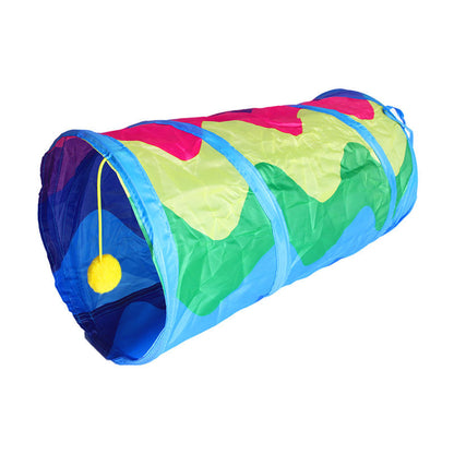 Aiitle Foldable Rainbow Cat Tunnel Toy