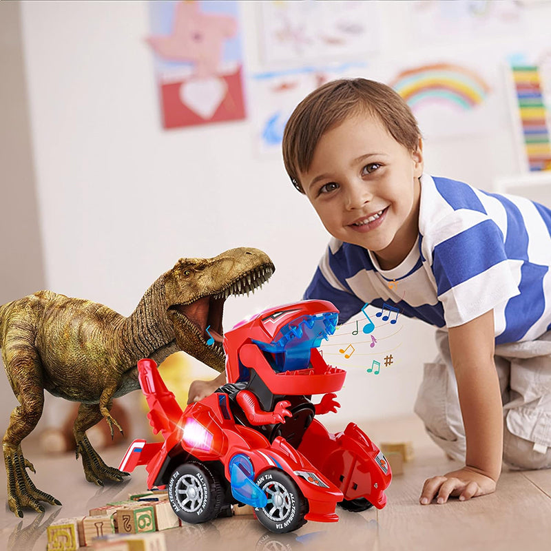 Aiitle Led Dinosaur Transformation Car Toy