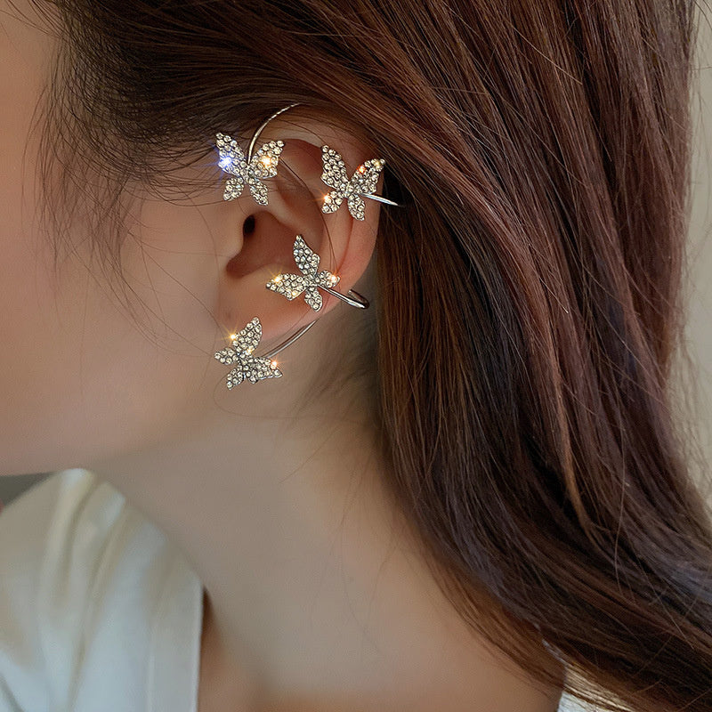 Aiitle Non-Piercing Sparkle Butterfly Ear Cuff