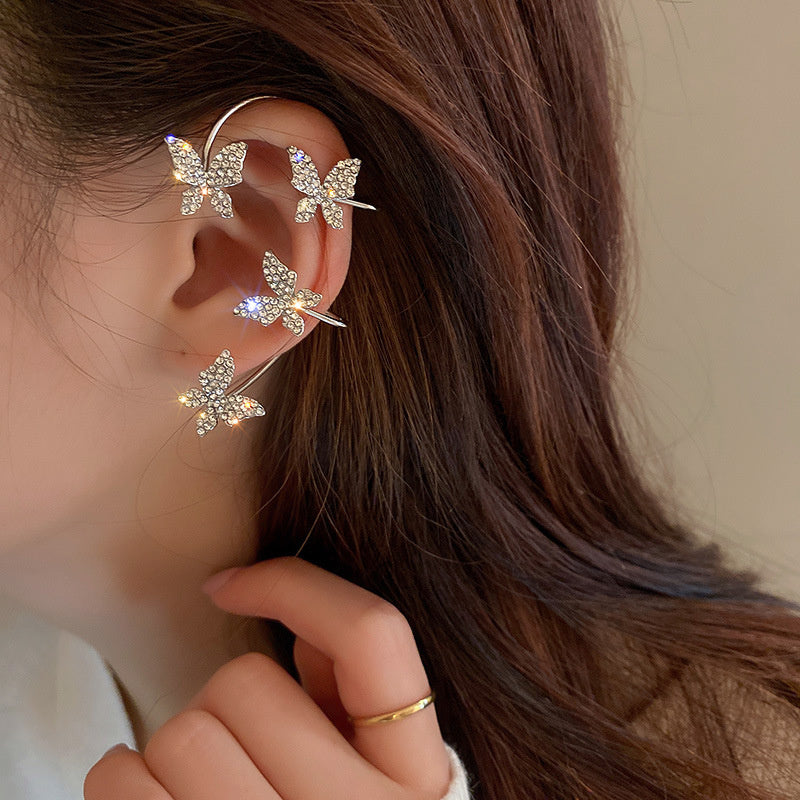 Aiitle Non-Piercing Sparkle Butterfly Ear Cuff