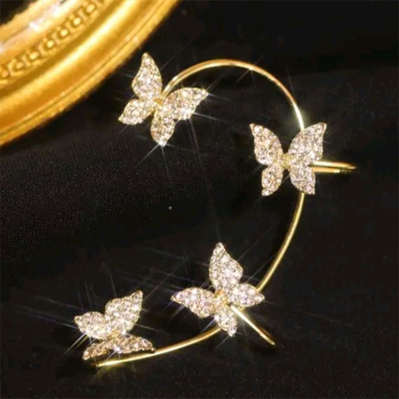 Aiitle Non-Piercing Sparkle Butterfly Ear Cuff