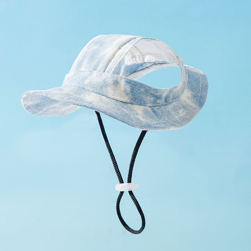 Aiitle Pet Tie Dye Sun Hat with Ear Holes