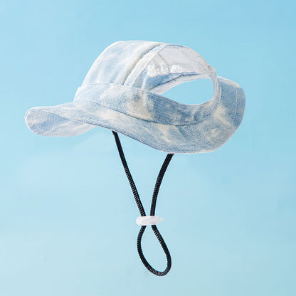 Aiitle Pet Tie Dye Sun Hat with Ear Holes