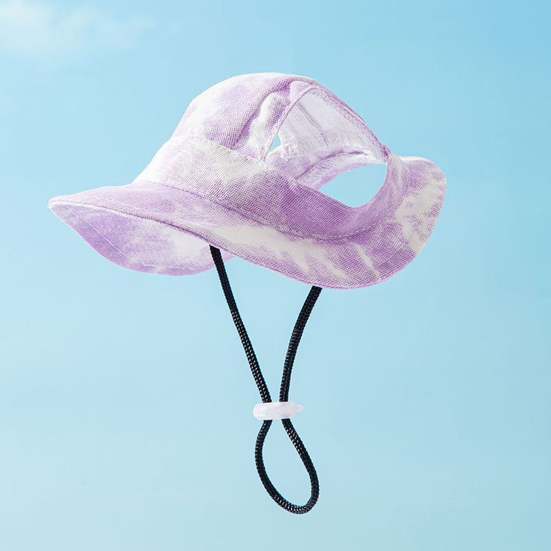 Aiitle Pet Tie Dye Sun Hat with Ear Holes