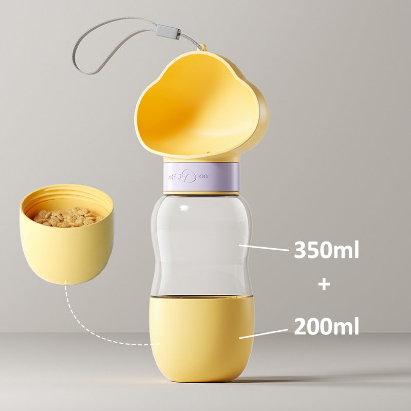 Aiitle Portable Pet Water Bottle with Food Container