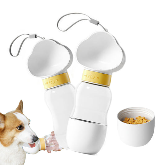 Aiitle Portable Pet Water Bottle with Food Container