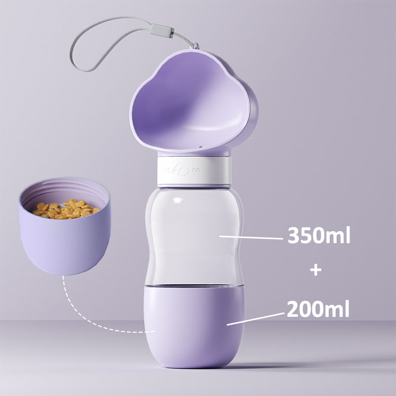 Aiitle Portable Pet Water Bottle with Food Container