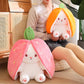 Aiitle Reversible Carrot Strawberry Bunny Plush Toy