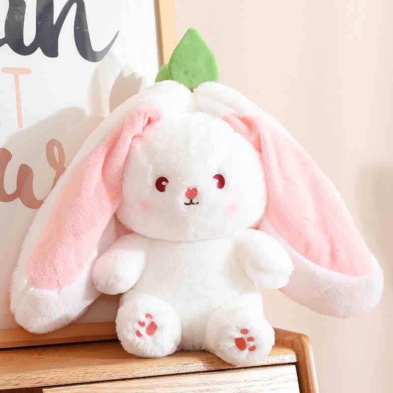 Aiitle Reversible Carrot Strawberry Bunny Plush Toy