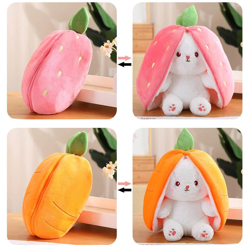 Aiitle Reversible Carrot Strawberry Bunny Plush Toy