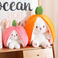 Aiitle Reversible Carrot Strawberry Bunny Plush Toy