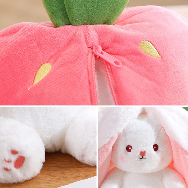 Aiitle Reversible Carrot Strawberry Bunny Plush Toy