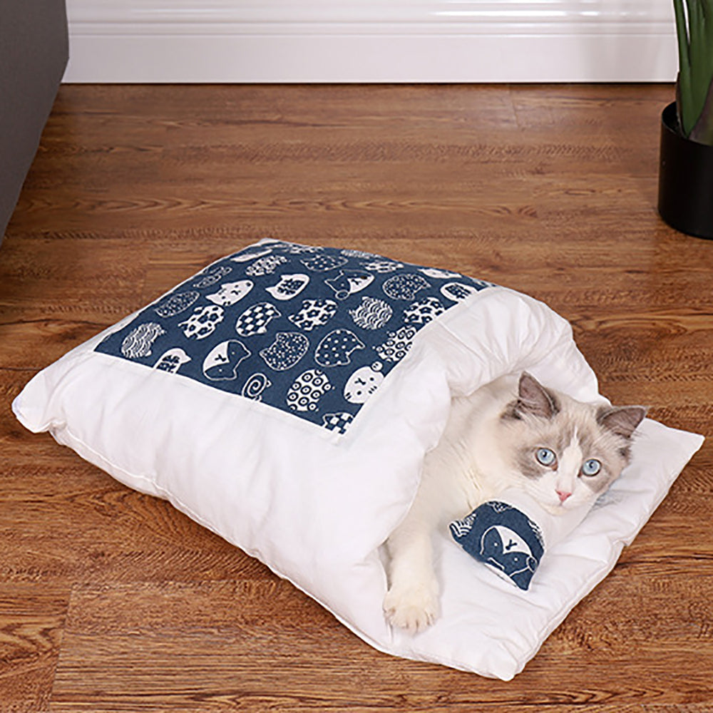 Aiitle Cute Cat Sleeping Bed with Pillow